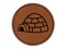 Igloo Ice House Round Iron-On Engraved Faux Leather Patch Applique - 2.5"
